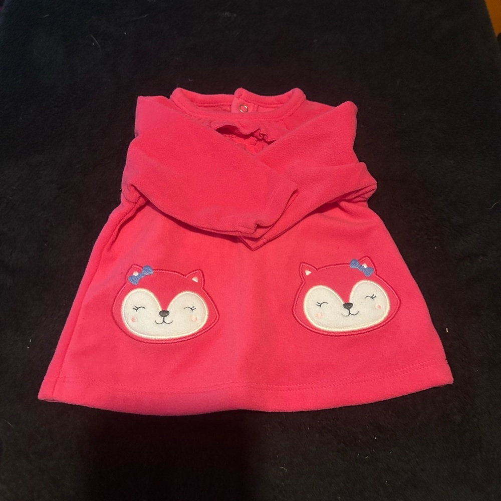 Adorable Pink Baby Dress with Fox Design